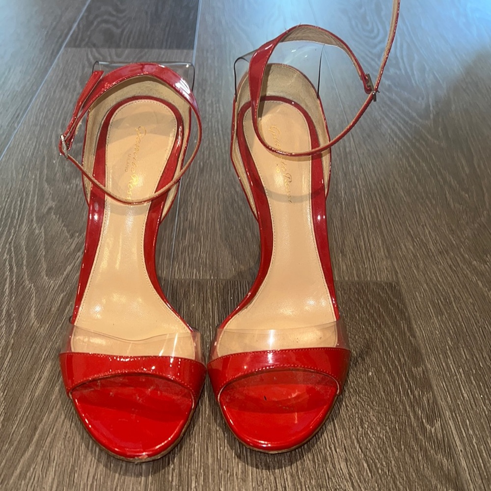 Gianvito Rossi Patent Leather Sandals Red